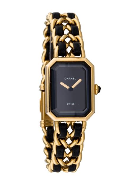 chanel gold and black chain watch|pre owned chanel watches.